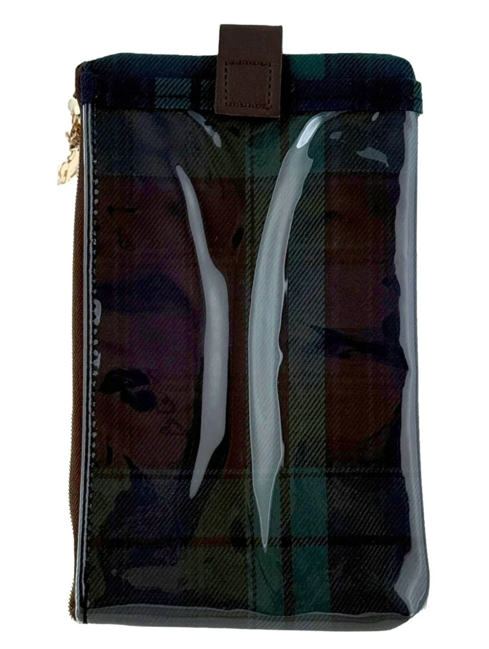 Waterproof Red Plaid Phone Case Pouch W/ Neck Strap